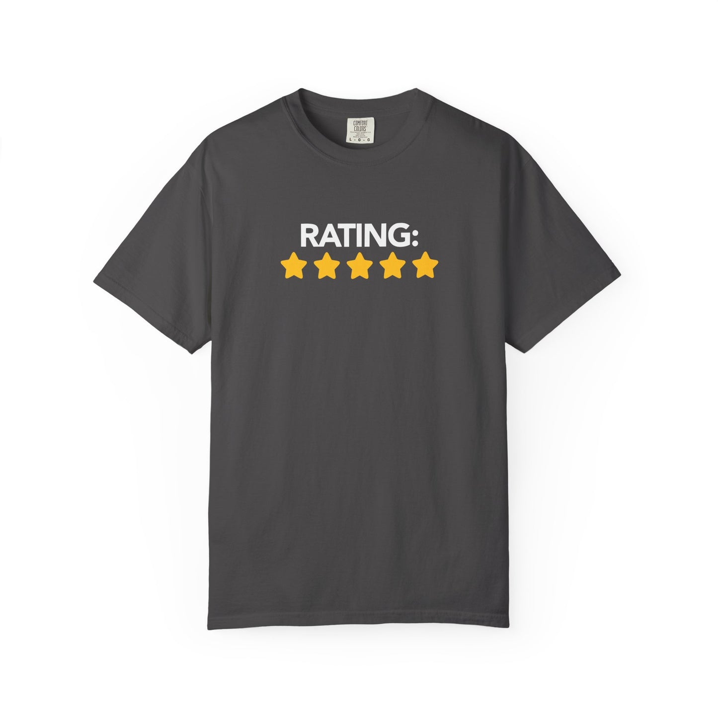 Rating Five Stars Fun Unisex Garment Dyed Comfort Tee for Confidence and Positivity