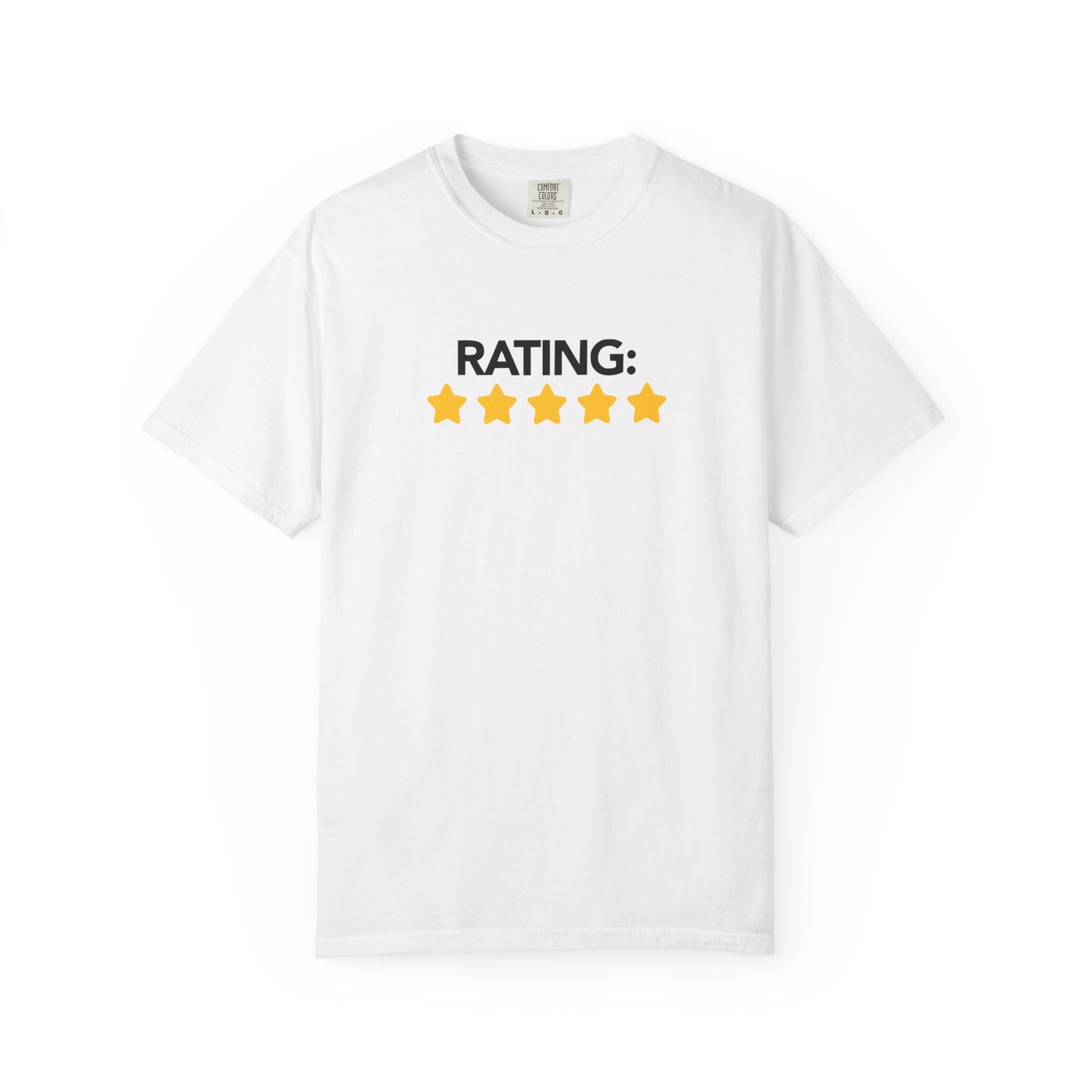 Rating Five Stars Fun Unisex Garment Dyed Comfort Tee for Confidence and Positivity