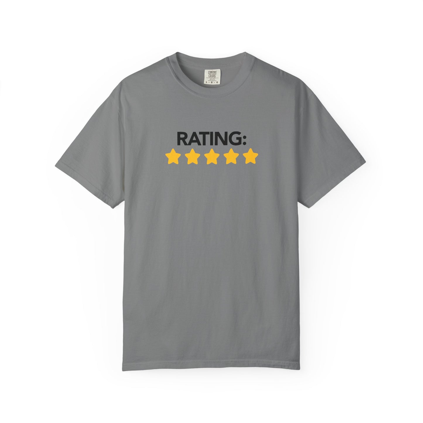Rating Five Stars Fun Unisex Garment Dyed Comfort Tee for Confidence and Positivity