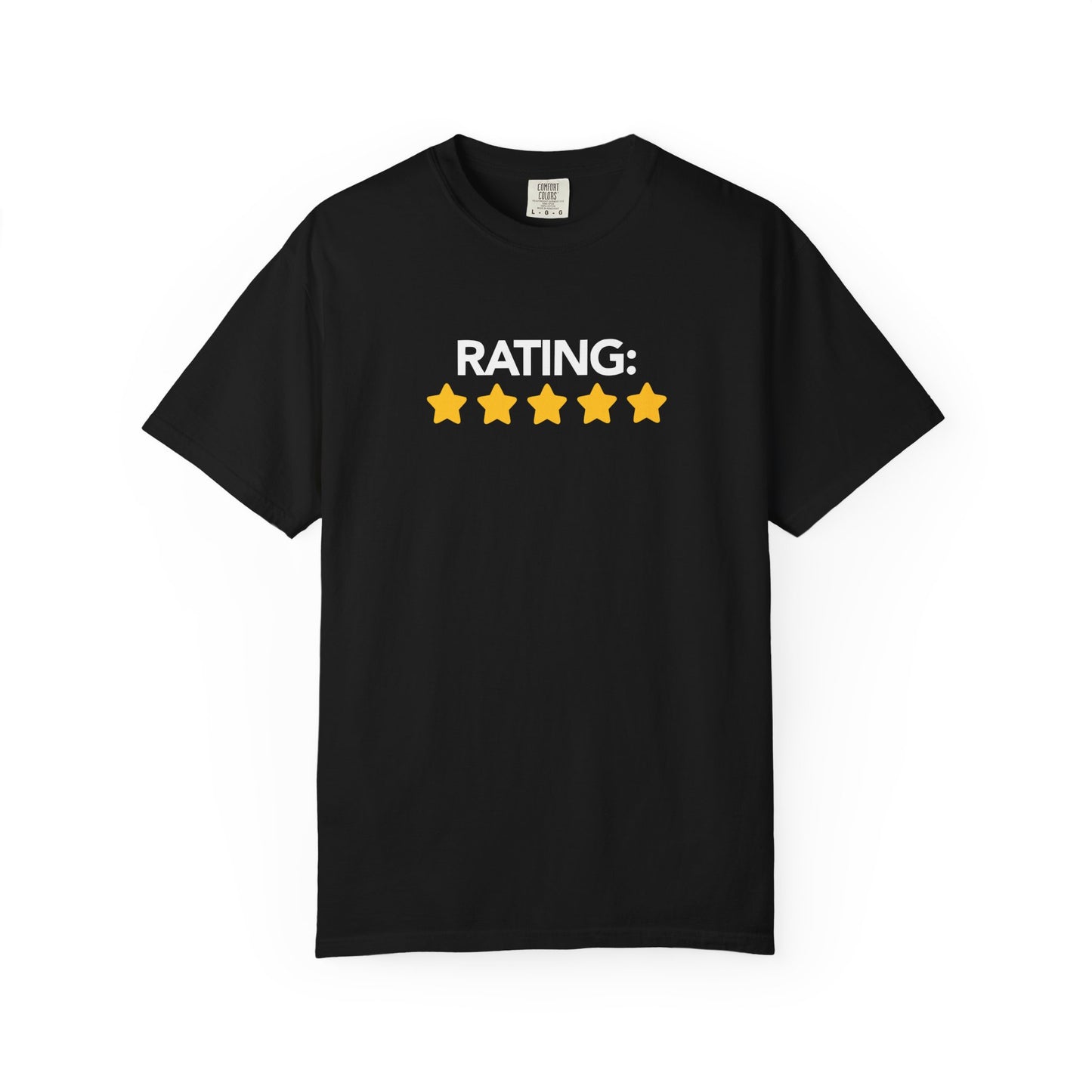 Rating Five Stars Fun Unisex Garment Dyed Comfort Tee for Confidence and Positivity