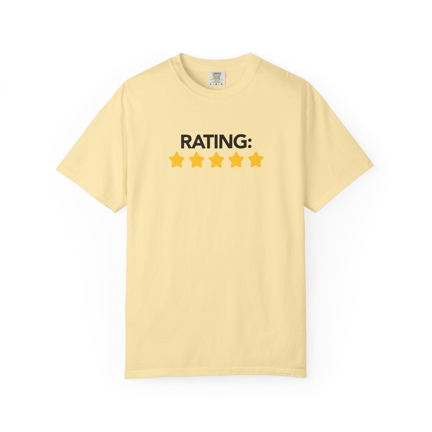 Rating Five Stars Fun Unisex Garment Dyed Comfort Tee for Confidence and Positivity