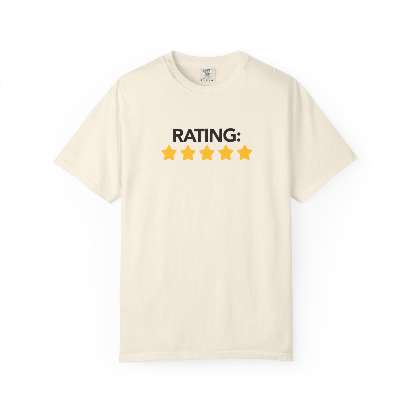 Rating Five Stars Fun Unisex Garment Dyed Comfort Tee for Confidence and Positivity