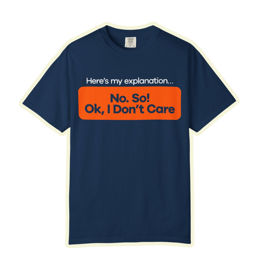 Casual Statement T-shirt - 'Here's My Explanation No So Ok, I Don't Care'