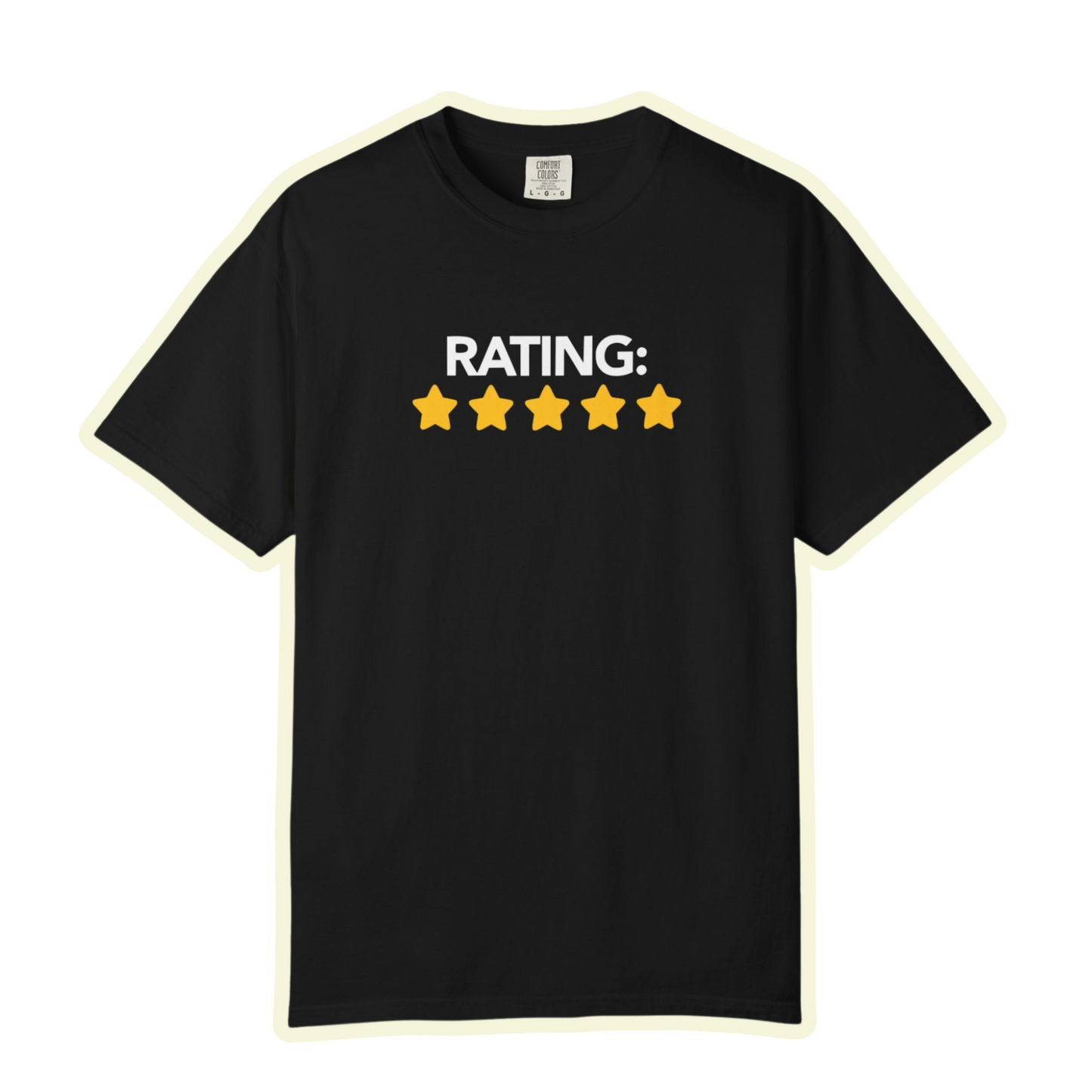 Rating Five Stars Fun Unisex Garment Dyed Comfort Tee for Confidence and Positivity